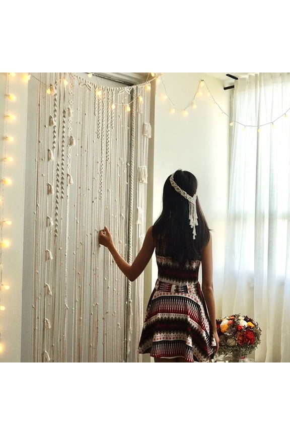 Natural Cotton Rope Woven Headband in Beige Bohemian Style Hair Accessory for Wedding and Travel