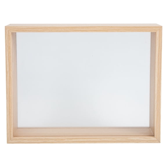 FENGGUIQU Dried Flower Display Frame Plastic Khaki Wood Memory Preservation Wall Decoration 1Set