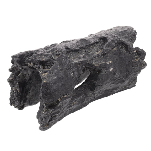 FENGGUIQU Durable Black Resin Hollow Tree Trunk Reptile Hide for Lizard Gecko Tank Decoration