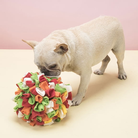 FENGGUIQU Dog Sniffing Ball Multi Tpr Plush for Indoor Outdoor Pet Use