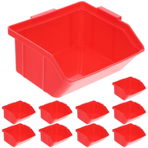 FENGGUIQU Durable Red Plastic Storage Container with Clear Sections for Organized Component Storage