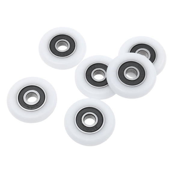 FENGGUIQU Set of 6 White PVC Shower Door Rollers Replacement Smooth Sliding Hardware for Home Bathroom Doors