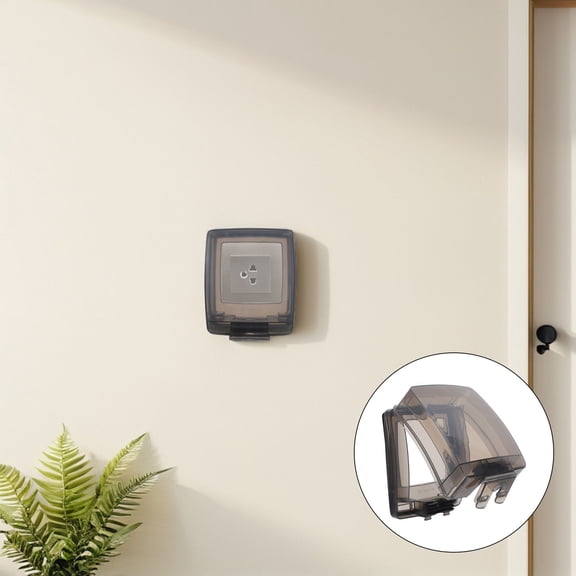 FENGGUIQU Easy Install Black Waterproof Socket Cover with Flip Cap for Outdoor Electrical Protection