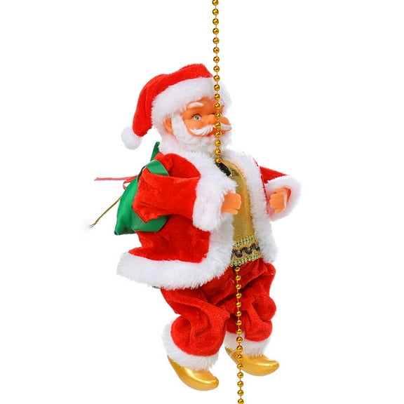 FENGGUIQU Christmas Figurines Musical Electric Santa Plush Doll Multi 1Pcs