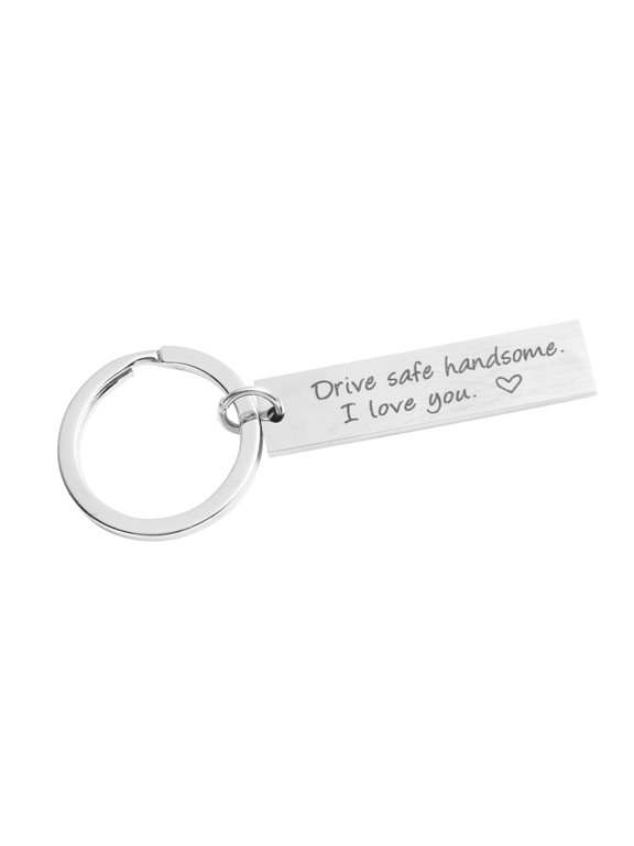 Stainless Safe Keychain, Engraved Couple Key Anniversary Gift for Boyfriend Girlfriend Husband Wife
