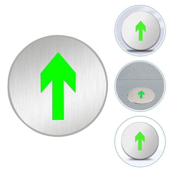 FENGGUIQU Exit Sign Arrow Sign Stainless Steel Glow in the Dark 1Pack