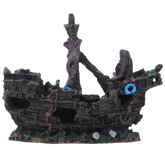 FENGGUIQU Fish Tank Resin Decoration Funny Aquarium Decor Black 1Set