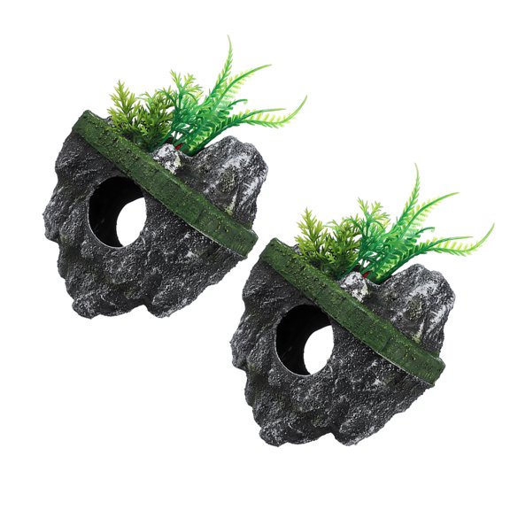 FENGGUIQU Floating Resin Rocks Large Pond Aquarium Landscape Decor 2 Pieces