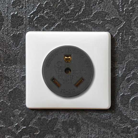 FENGGUIQU Flush Mount 30 Amp Rv Electrical Receptacle Straight Blade Power Outlet