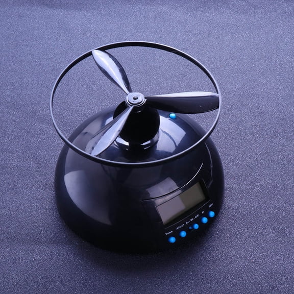 FENGGUIQU Flying Alarm Clock with Loud Helicopter Propeller and LED Display for Home Use in Black