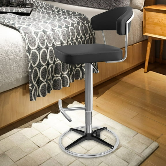 FENGGUIQU Comfortable Stainless Steel Footrest Ring Silver for Office and Bar Stools