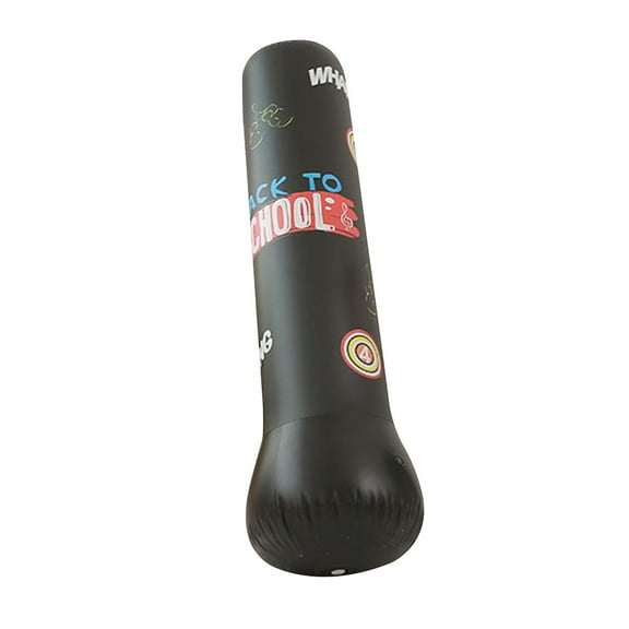 FENGGUIQU Sports Sandbag Inflatable Boxing Column for Agility and Hand Eye Coordination Black