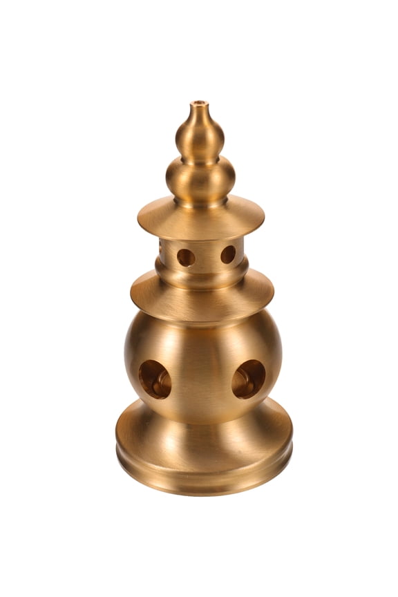 Antique Style Golden Copper Tower Keychain, Unique Compact Key Pendant, Decorative 3.5 Inch Accessory