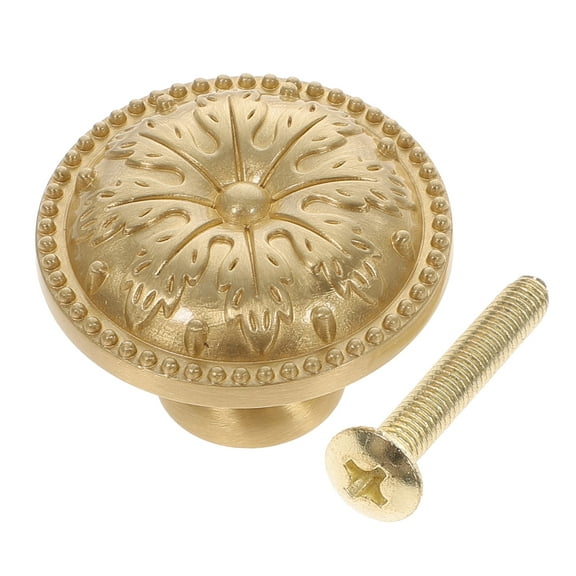 FENGGUIQU Golden Copper Cabinet Knob for Doors, Decorative Small Size, Easy to Install Hardware for Furniture