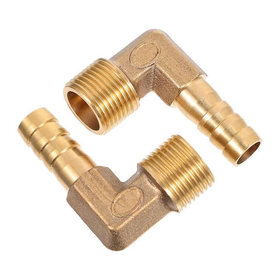 FENGGUIQU 2Pcs Brass Elbow Quick Connect Fitting for Water Oil Gas Joint Connection Home Use