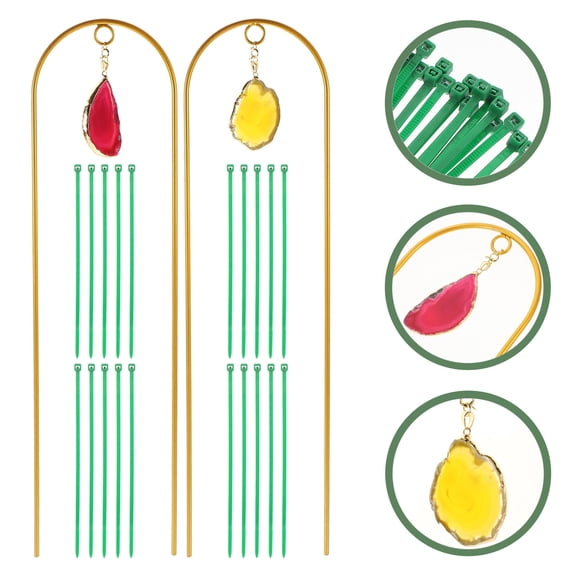 FENGGUIQU 1Set Indoor Outdoor Metal Plant Support Trellis with Rust Resistant Coating and Golden Finish