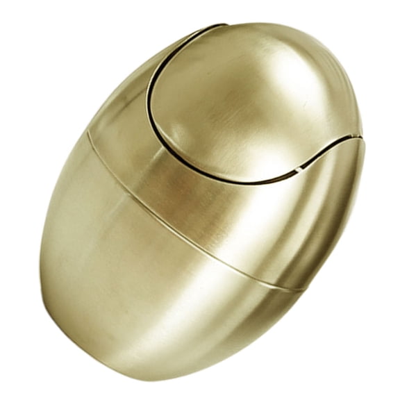 FENGGUIQU Stainless Steel Desktop Garbage Can with Unique Eggshell Design for Modern Spaces