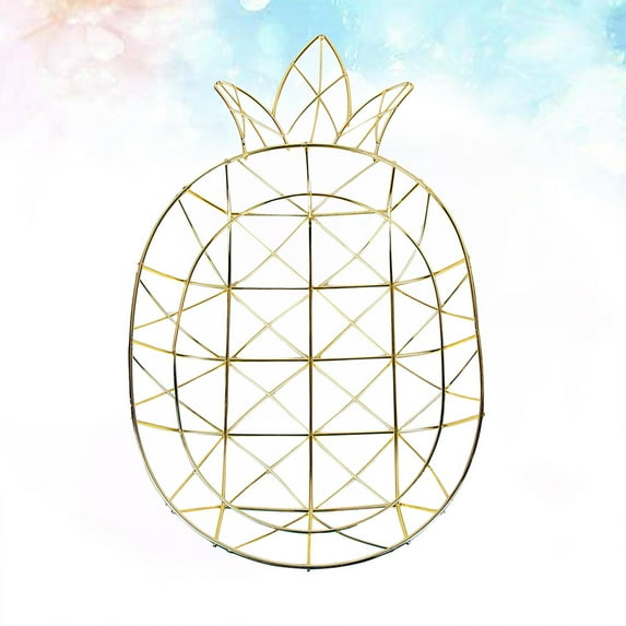 FENGGUIQU Golden Iron Wire Fruit Basket Bowl Decorative Hollow Design for Fruit Vegetable Storage