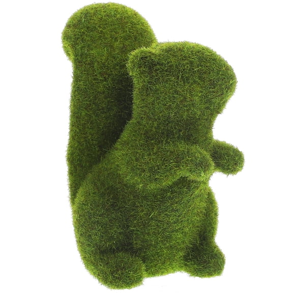 FENGGUIQU Green Resin Squirrel Garden Figurine Decorative Lawn Ornament for Patio