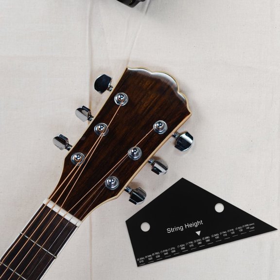 FENGGUIQU Guitar Setup Kit Black String Action Gauge Ruler with Multiple Scales for Precise Measurement