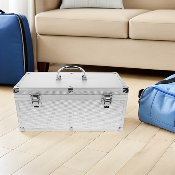 FENGGUIQU Hard Shell Aluminum Tool Box with Ergonomic Handle for Secure Audio and Electronic Gear Storage