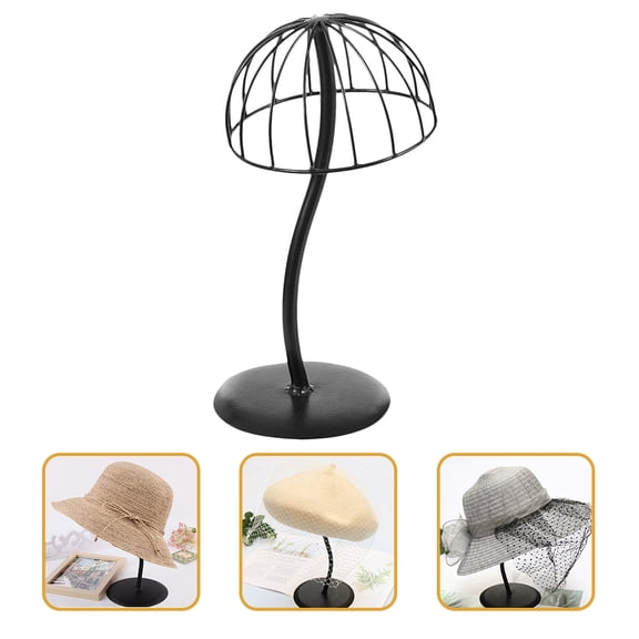 FENGGUIQU Hat Organization Hats Display Rack Black Metal Modern Style 1Pack