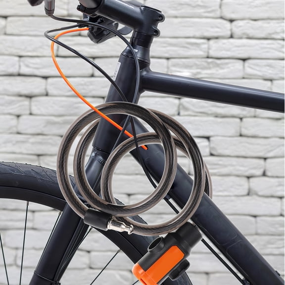 FENGGUIQU Heavy Duty Steel Cable Lock with Circular Head for Versatile Bike and Electric Scooter Security