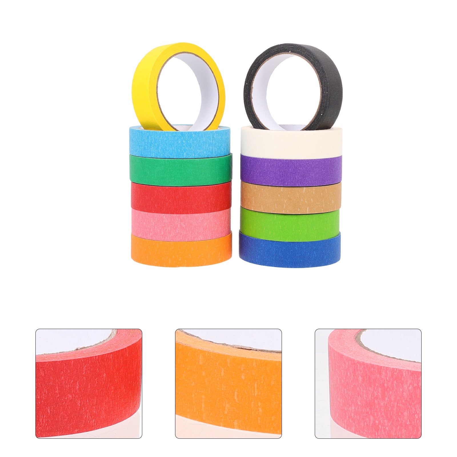 FENGGUIQU Adhesive Masking Tape in Assorted Colors Ideal for Car Spraying and Home Wall Protection