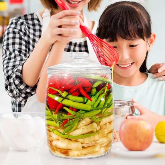 FENGGUIQU Household Glass Pickle Jar with Transparent Body and Airtight Seal for Vegetable Pickling