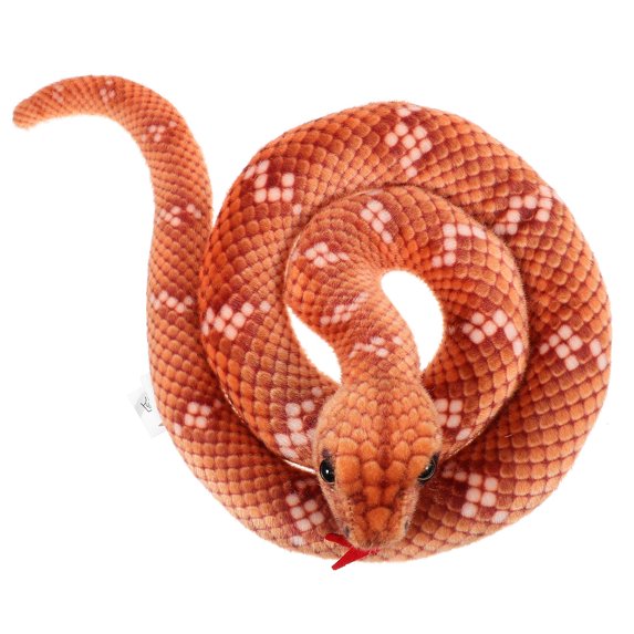 FENGGUIQU Huge Stuffed Snake Toy Realistic Fake Snake for Playing Brown ...