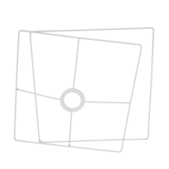 FENGGUIQU Vintage White Iron Lampshade Frame for Crystal Lamps and Chandelier Lights