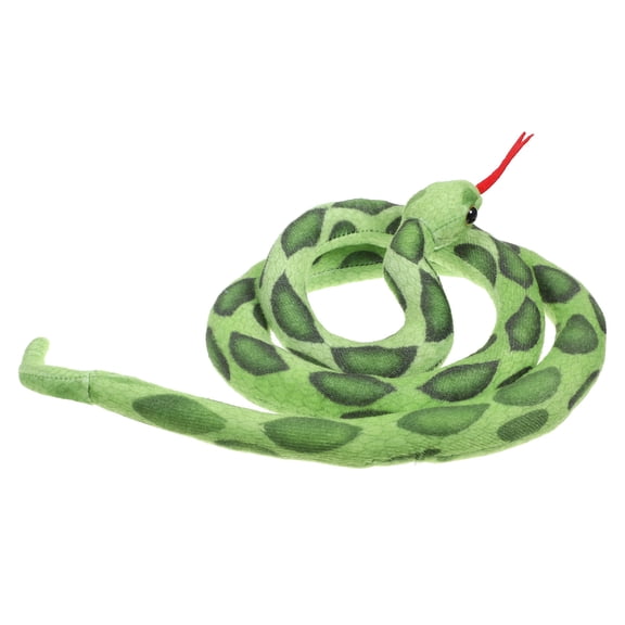 FENGGUIQU Large Stuffed Snake Green Short Plush for Gathering Party 1Pcs