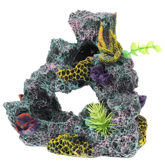 FENGGUIQU Lifelike Artificial Coral Reef Fish Tank Landscaping Decor Multi Resin Decorative Prop 1 PCS