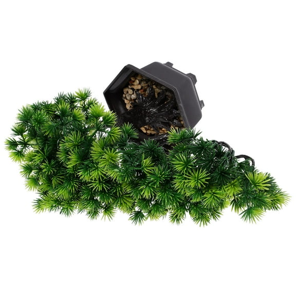 FENGGUIQU Lifelike Green Welcoming Pine Tree Decor Made of PVC and Stone for Home Office and Indoor Use Size 10 Inches