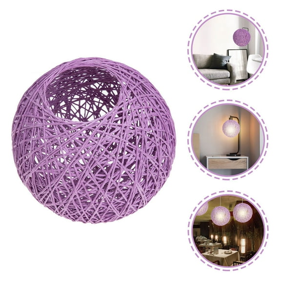 FENGGUIQU Rattan Lampshades Ceiling Light Cover Purple 1Pack for Living Room Decor