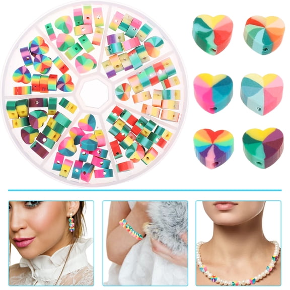 FENGGUIQU Lightweight Mixed Heart-Shaped Loose Beads for Jewelry Making, Craft Supplies and Accessories