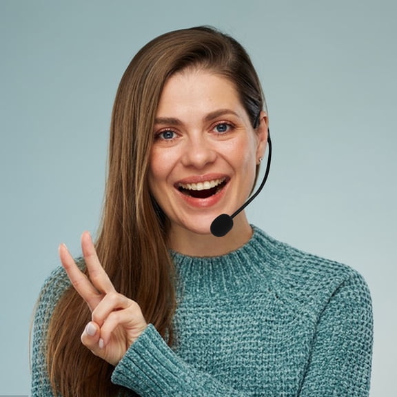 FENGGUIQU Lightweight Black Headset Microphone for Speaking with Sturdy Flexible Material