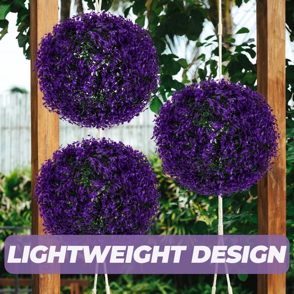 FENGGUIQU Lightweight Purple Artificial Grass Plant Ball for Indoor and Outdoor Decoration