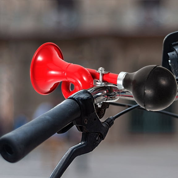 FENGGUIQU Red Metal Manual Air Horn with Vintage Style for Bicyclists, 1 Pack Safety Signal Horn