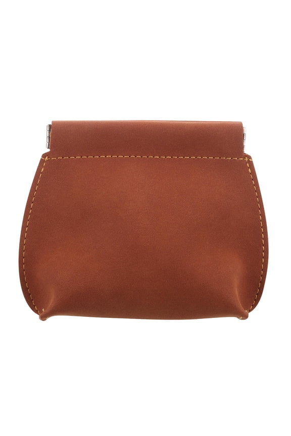 Men PU Wallet Light Brown Vintage Portable Coin Purse with Automatic Closure