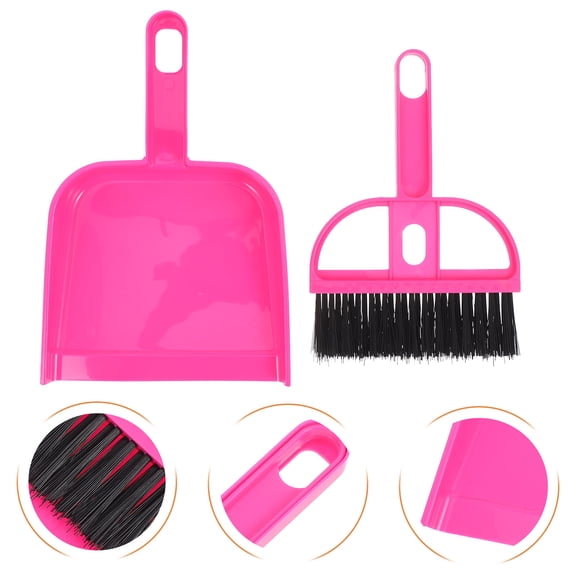 FENGGUIQU Mini Cleaning Brush And Dustpan Set Rosy ABS Cleaning Tools 1 Set