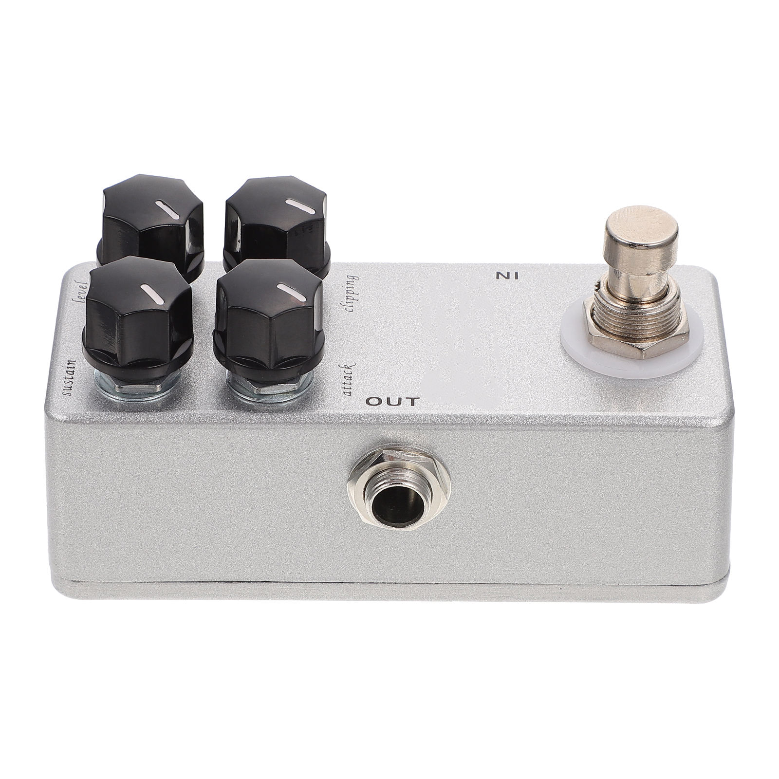 FENGGUIQU Guitar Effector Overload Pedal Silver Metal Lossless Sound 1Pc