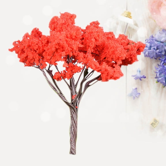 FENGGUIQU Mini Landscape DIY Landscaping Simulation Tree Plastic Red 1Pack for Garden Decorations