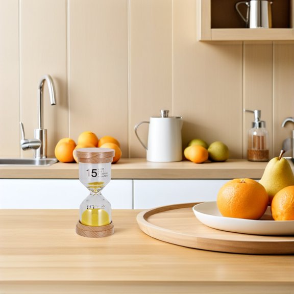 FENGGUIQU Minute Wood Sand Timer Hourglass for Countdown and Desk Decor