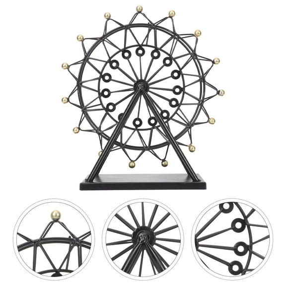 FENGGUIQU Modern Black Ferris Wheel Desktop Ornament for Office and Home Display