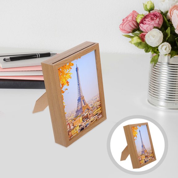 FENGGUIQU Money Bank Picture Frame Box Wooden Photo Display Multi 1Pack for Bedroom