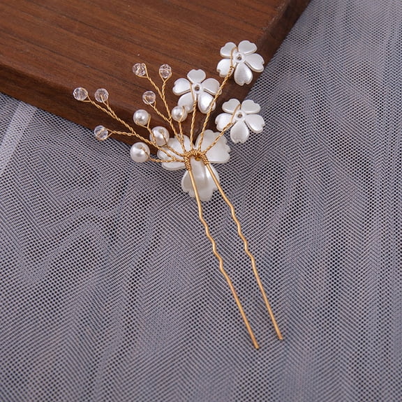 FENGGUIQU Multi Color Bridal Hair Pin with Flower Design Lightweight Hair Fork for Buns