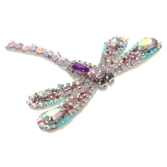 FENGGUIQU Iron on Rhinestone Patches Multi Dragonfly Design for Garment Adornment