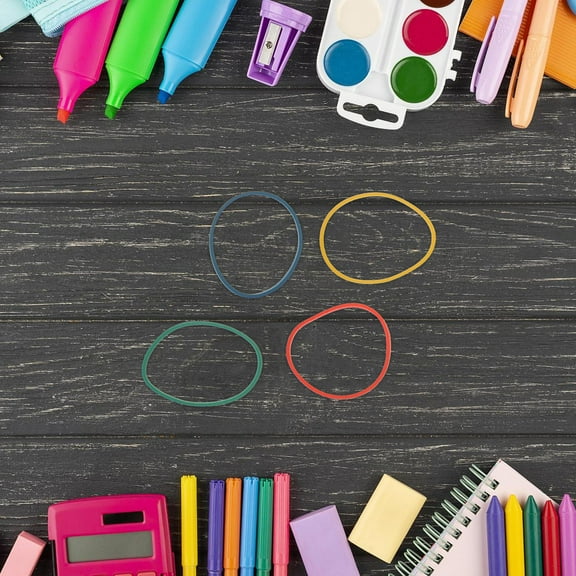 FENGGUIQU Multi-Function Rubber Bands Elastic Rubber Rings for Crafts Decor and Office Supplies Assorted Colors