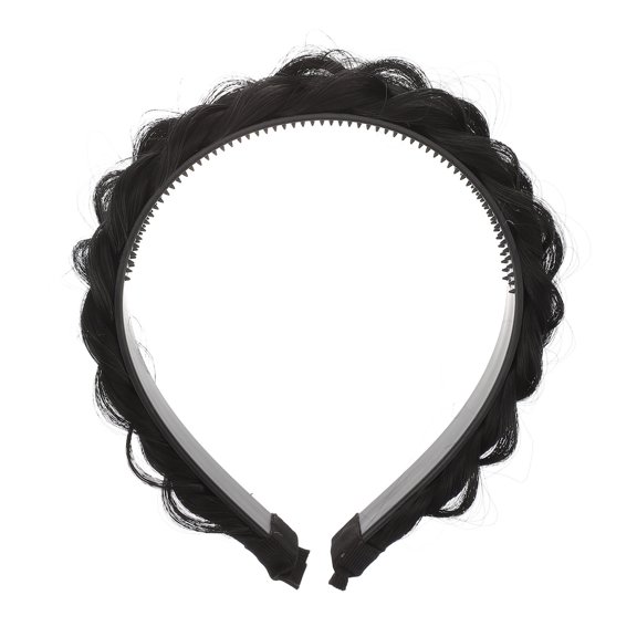FENGGUIQU Natural Black Braided Headdress ABS Fiber Comfortable for All Occasions